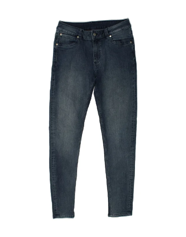 CHEAP MONDAY Womens Skinny Jeans W30 L29 Blue Cotton Fashionable Raw Hemmed Jeans