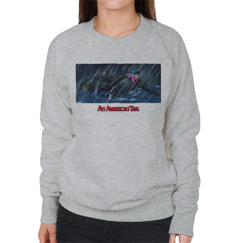 An American Tail Fievel Holding On Women's Sweatshirt Graphic Hoodie Design Print
