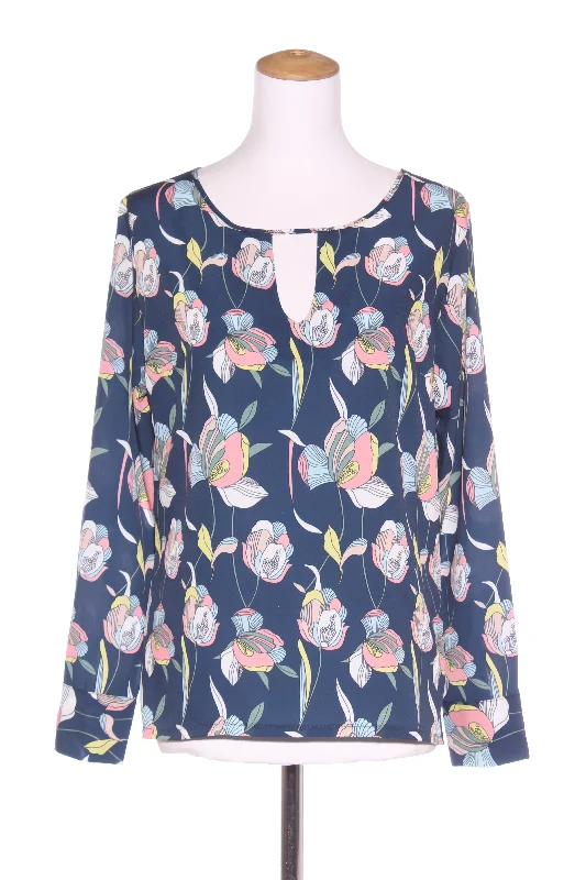 WHITE CHALK (BN) NZ - Retro floral print blouse! 12 Delicate Pleat Blouse