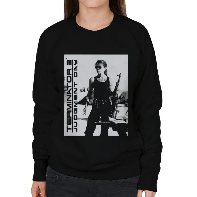 Terminator 2 Judgement Day Sarah Connor Women's Sweatshirt Hoodie with Raglan Sleeves Sporty Comfortable Terminator 2 Judgement Day Sarah Connor Women's Sweatshirt Hoodie with Raglan Sleeves Sporty Comfortable
