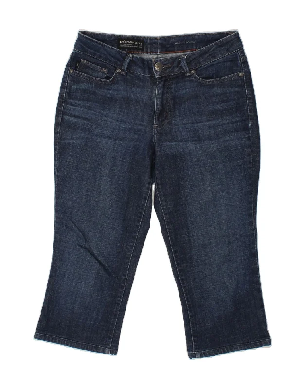 LEE Womens Curvy Fit Capri Jeans W30 L21  Navy Blue Casual Loose Fit Jeans