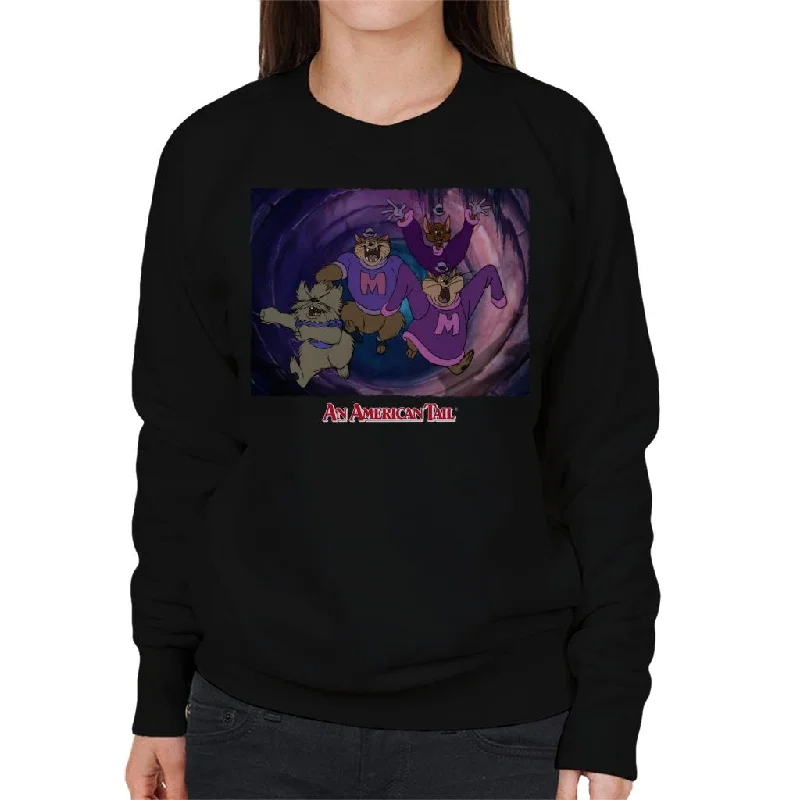 An American Tail Mott Street Maulers Women's Sweatshirt Hoodie with Hem Detail Decorative Unique An American Tail Mott Street Maulers Women's Sweatshirt Hoodie with Hem Detail Decorative Unique