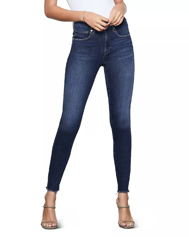 Women's Legs Raw Edge Jean In Blue Trendy Acid Wash Skinny Jeans