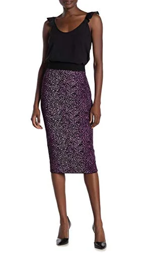 Tia Pencil Sweater Skirt Boat Neck Shawl Collar Notched Collar
