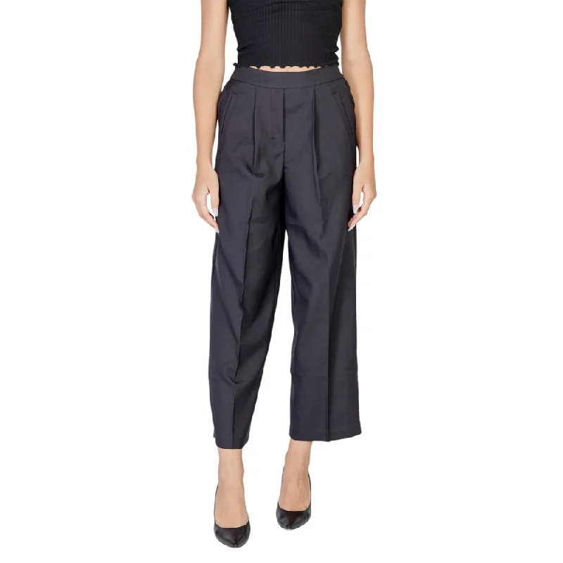 ICHI  Polyester Jeans & Women's Pant Trendy Flared Leg Jeans
