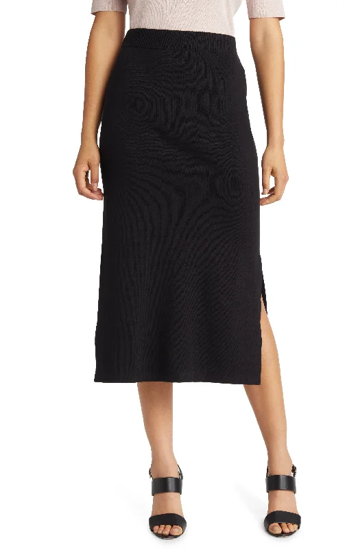 Anne Klein Cotton Blend Sweater Knit Midi Skirt Mesh Fabric Canvas Fabric Denim Fabric