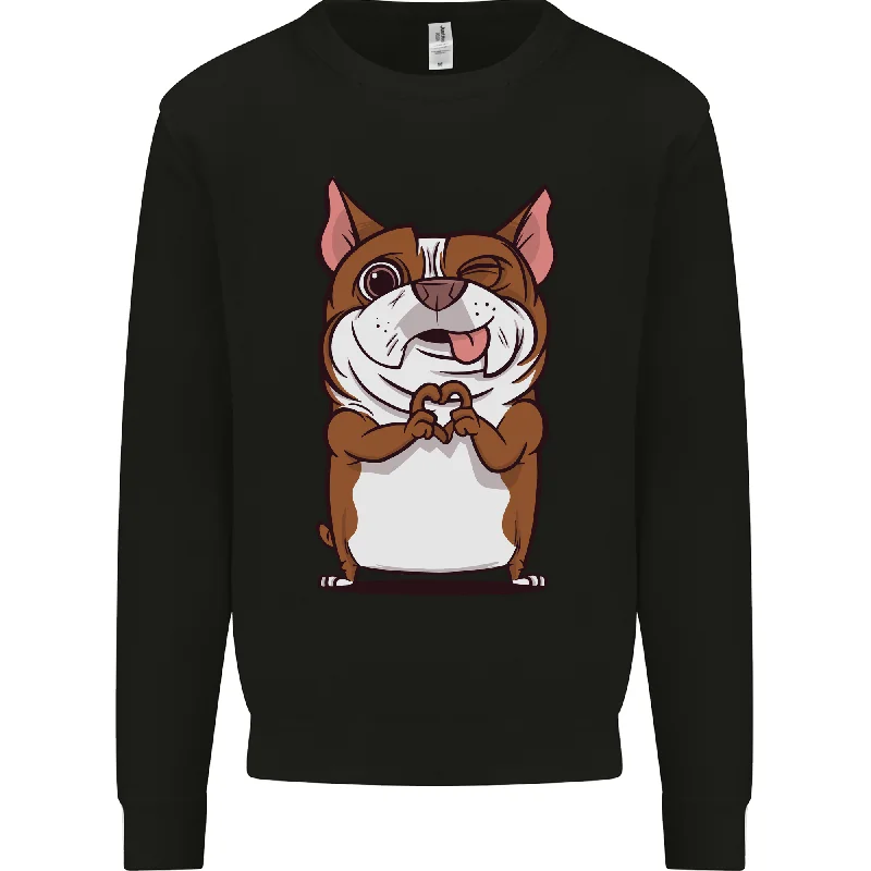 A Cute Dog With a Heart Sign Mens Sweatshirt Jumper Hoodie with Lace Feminine Delicate A Cute Dog With a Heart Sign Mens Sweatshirt Jumper Hoodie with Lace Feminine Delicate