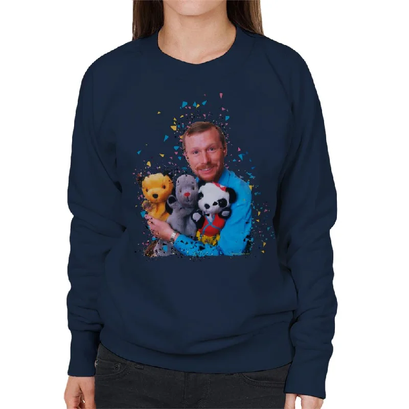 TV Times Matthew Corbett With Sooty Sweep And Soo Women's Sweatshirt Hoodie with Belted Waist Structured Tailored TV Times Matthew Corbett With Sooty Sweep And Soo Women's Sweatshirt Hoodie with Belted Waist Structured Tailored