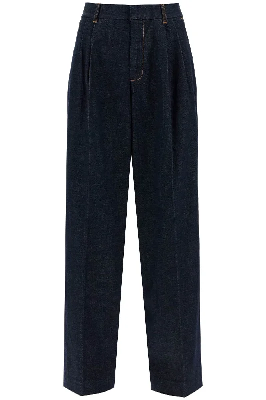 Zimmermann Women's Wide-Legged Jeans Illustration Design For Comfortable Mid-Rise Jeans