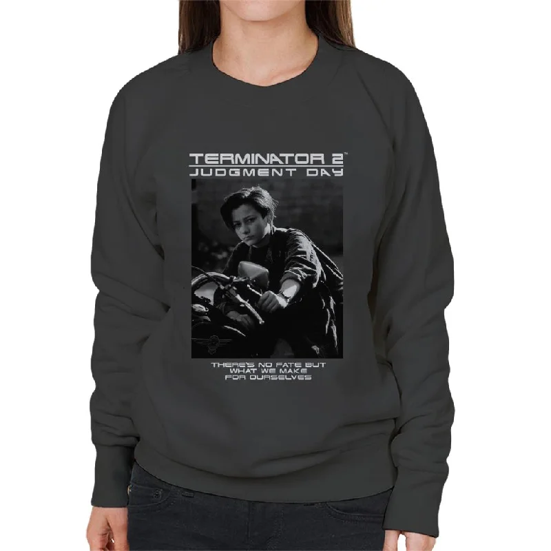 Terminator 2 Judgement Day There's No Fate Women's Sweatshirt Hoodie with Ribbed Neckline Snug Warm Terminator 2 Judgement Day There's No Fate Women's Sweatshirt Hoodie with Ribbed Neckline Snug Warm