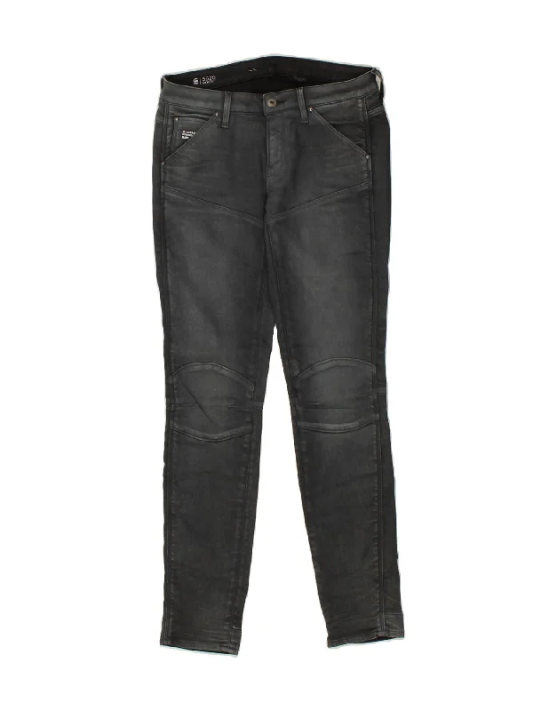 G-STAR Womens Mid Rise Skinny Jeans W30 L32 Grey Cotton Elegant Tapered Leg Denim