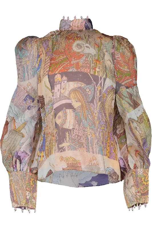 Kaleidoscope Zodiac Blouse Balloon Sleeve Blouse