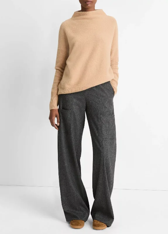 Cashmere Funnel Neck Sweater - Camel Modern Contemporary Chic
