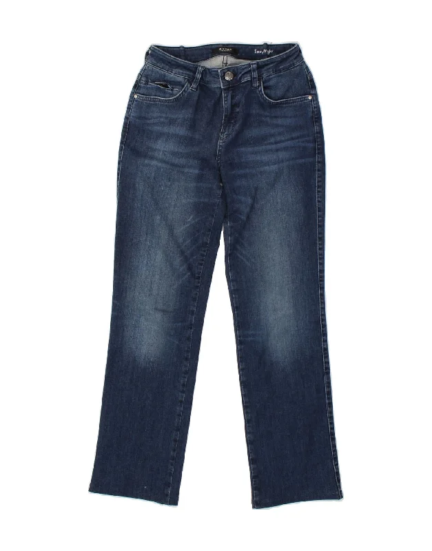 GUESS Womens Straight Jeans W29 L29  Blue Cotton Trendy Layered Pocket Jeans