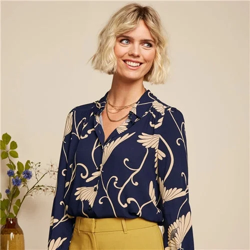 King Louie Carina Blouse Pixy Ruffled Neck Blouse