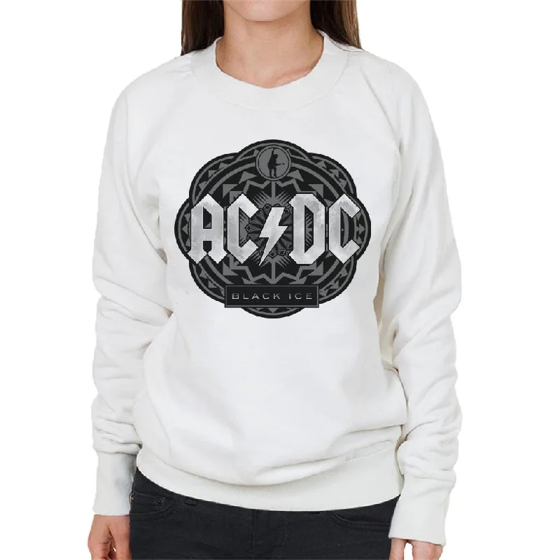 AC/DC Black Ice Women's Sweatshirt Hoodie with Lining Warm Insulated