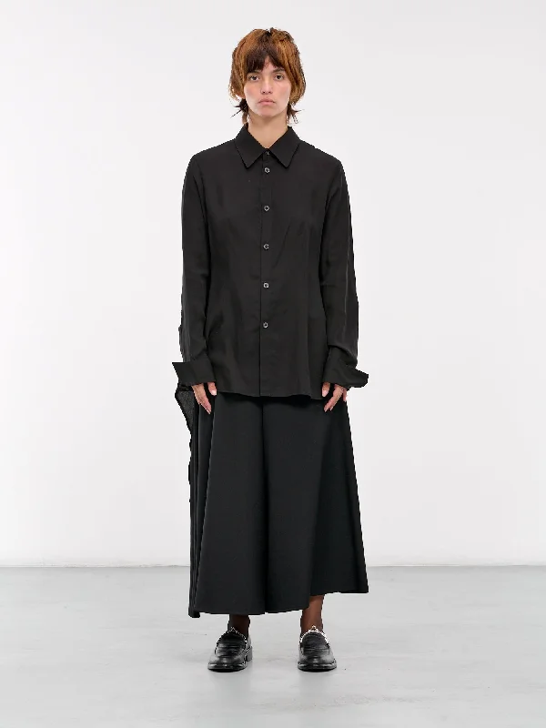 Sailor Cutting Blouse (F0-B60-200-2-BLACK) Oversized Silk Blouse