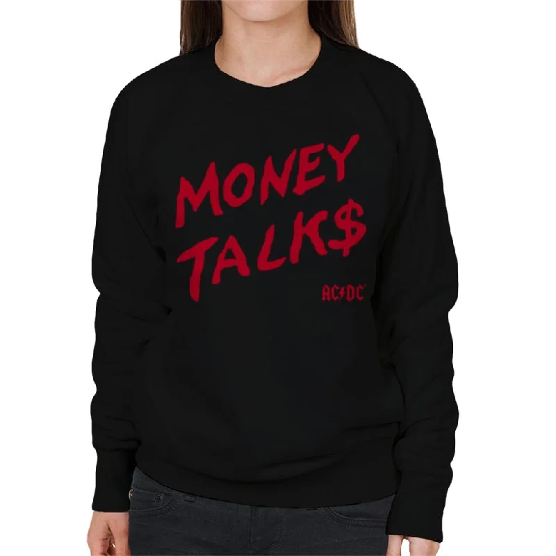 AC/DC Money Talks Women's Sweatshirt Hoodie with Cuffed Sleeves Snug Secure