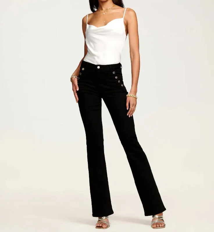 Helena High-Rise Flare Jeans In Black Trendy Plus Size Jeans