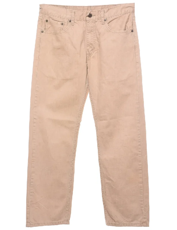 Levi's 505 Beige Straight-Fit Jeans - W32 L30 Trendy Vintage Denim Jeans