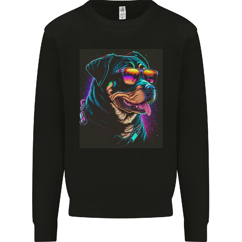 A Cool Rottweiler With Glasses Dog Mens Sweatshirt Jumper Hoodie with Button Placket Classic Preppy A Cool Rottweiler With Glasses Dog Mens Sweatshirt Jumper Hoodie with Button Placket Classic Preppy