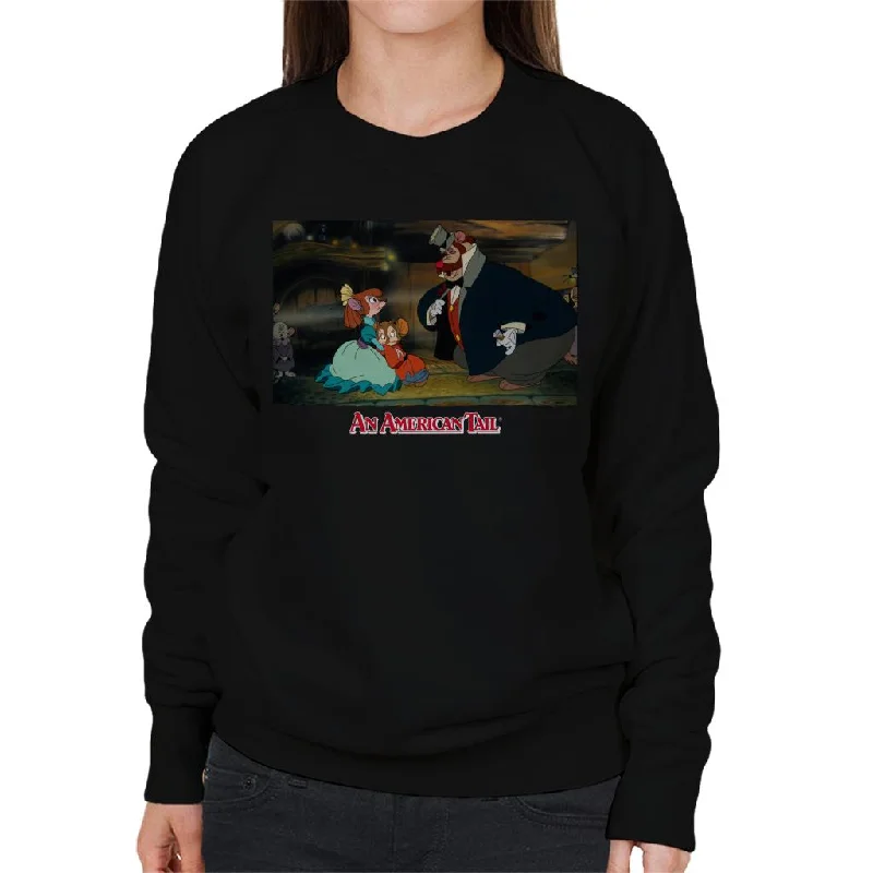 An American Tail Bridget Fieval And Honest John Women's Sweatshirt Hoodie with Patch Decorative Personalized An American Tail Bridget Fieval And Honest John Women's Sweatshirt Hoodie with Patch Decorative Personalized