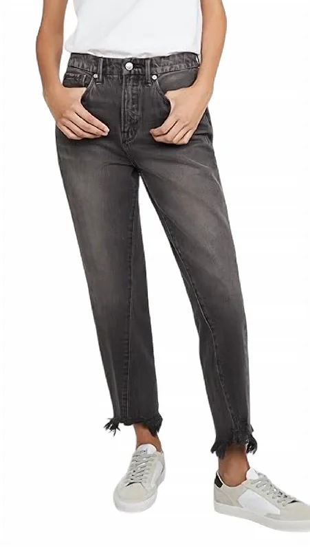 Women's Good Vintage Jeans In Black Stylish Acid-Wash Jeans