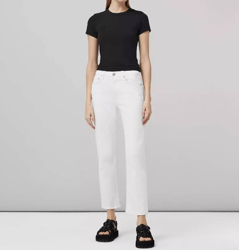 Harlow Straight Jean In Optic White Fashionable Slim Fit Jeans