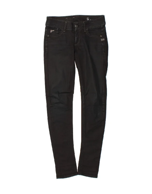 G-STAR Womens Skinny Jeans W30 L33 Black Stylish Acid-Wash Jeans
