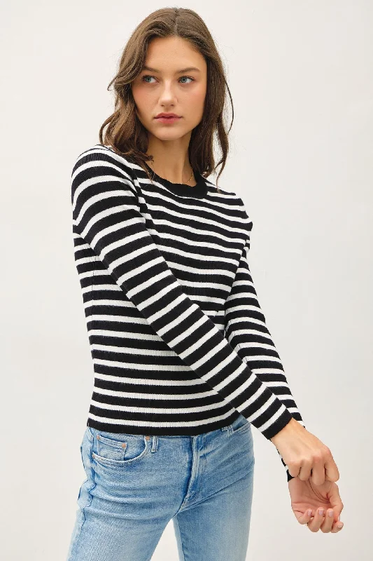 NYLAND Bonnie Classic Fit Striped Sweater Machine Wash Dry Clean Hand Wash