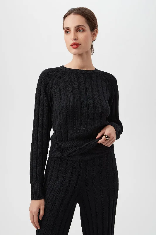 Alexandria Sweater Notch Collar Peter Pan Collar Cowl Neck