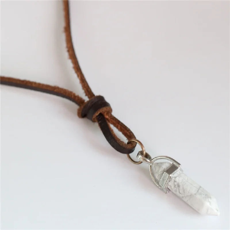White Turquoises Pillar Stone Pendant Necklace Men Women Brown Genuine Top Leather Rope Sweater Chain Homme Male Cowboy Jewelry Satin Fabric Silk Fabric Chiffon Fabric White Turquoises Pillar Stone Pendant Necklace Men Women Brown Genuine Top Leather Rope Sweater Chain Homme Male Cowboy Jewelry Satin Fabric Silk Fabric Chiffon Fabric