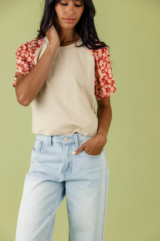 Blooming Flutter Sleeve Blouse Boho Printed Blouse