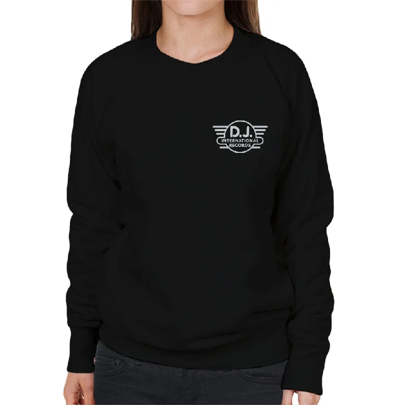 DJ International Records Classic Logo Women's Sweatshirt Hoodie with Lining Warm Insulated DJ International Records Classic Logo Women's Sweatshirt Hoodie with Lining Warm Insulated