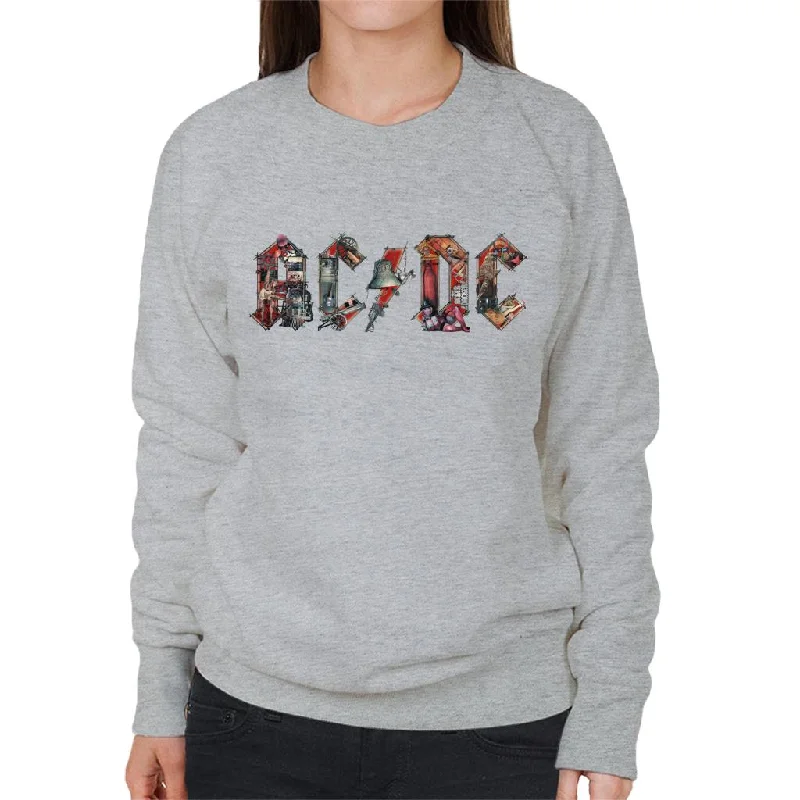 ACDC Live Show Logo Women's Sweatshirt Hoodie with Stripes Bold Sporty