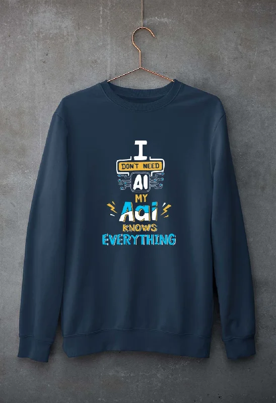 Artificial intelligence (AI) Aai Unisex Sweatshirt for Men/Women Hoodie with Belted Waist Structured Tailored Artificial intelligence (AI) Aai Unisex Sweatshirt for Men/Women Hoodie with Belted Waist Structured Tailored