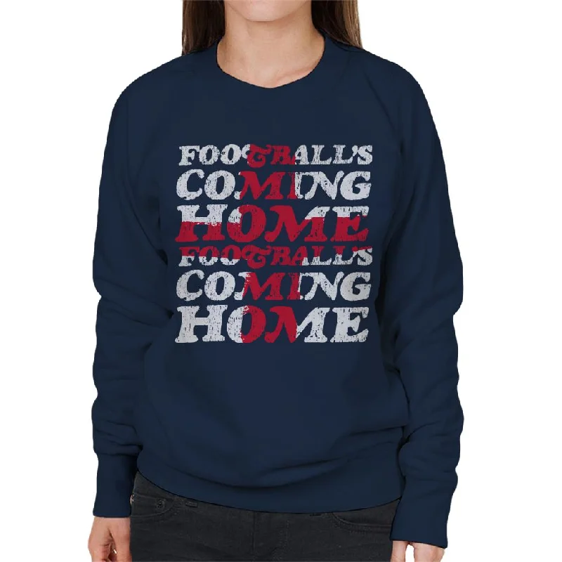 Football's Coming Home Cascade Flag Women's Sweatshirt Hoodie with Back Slit Movement Comfort Football's Coming Home Cascade Flag Women's Sweatshirt Hoodie with Back Slit Movement Comfort