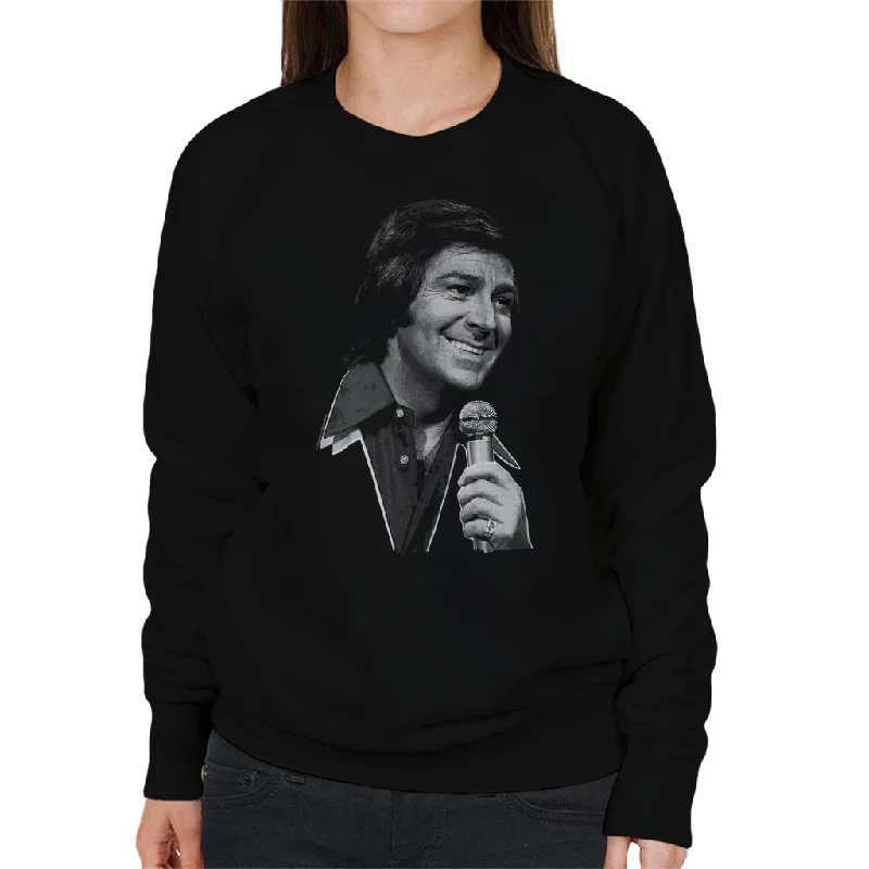 TV Times Des O Connor Singing 1976 Women's Sweatshirt Hoodie with Raw Hem Edgy Unfinished TV Times Des O Connor Singing 1976 Women's Sweatshirt Hoodie with Raw Hem Edgy Unfinished