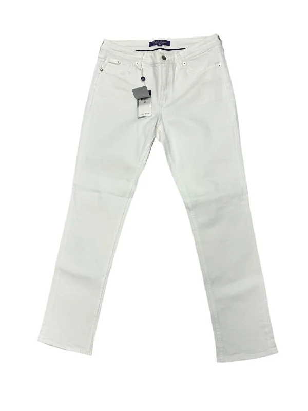 Women's Icon Jean In White Fashionable Cropped Denim Jeans
