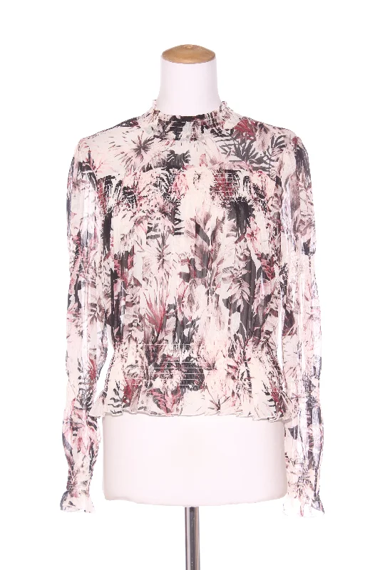 DECJUBA - Flora print shirred blouse! 10-12 Feminine Ruffle Blouse