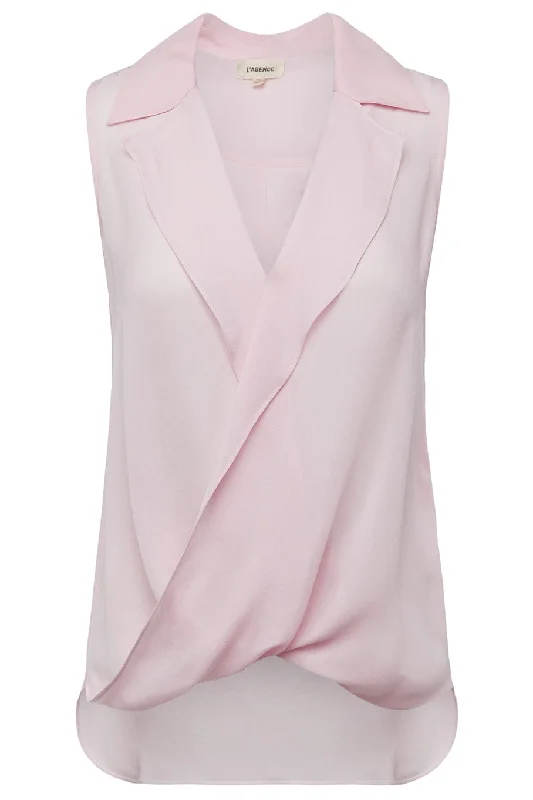 Freja Sleeveless Draped Blouse Elegant Lace Blouse