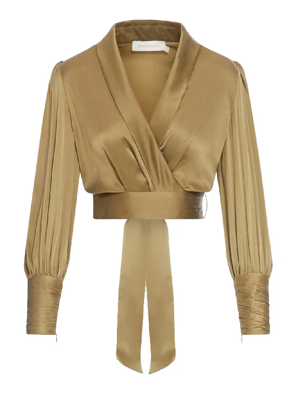 WRAP SILK BLOUSE Casual Relaxed Blouse