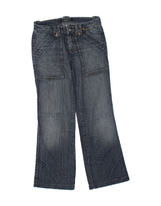 GAS Womens Bootcut Jeans W27 L30  Blue Elegant Raw Hem Jeans