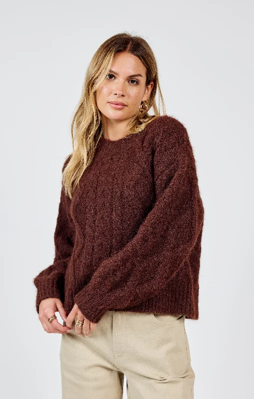 Sadie & Sage Join Hands Cable Knit Sweater Velvet Chenille Corduroy