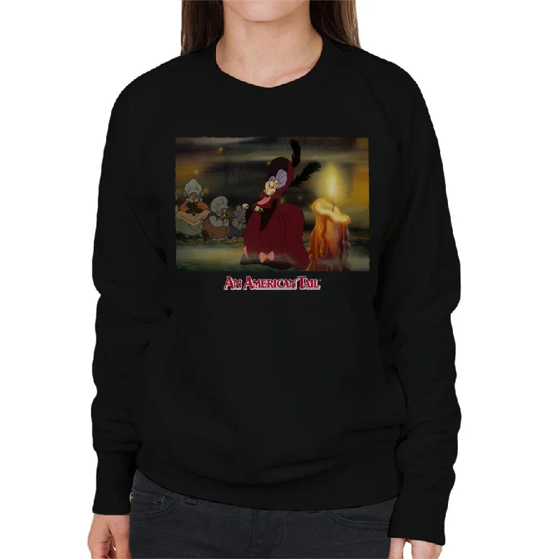 An American Tail Gussie Mausheimer Candle Women's Sweatshirt Hoodie with Applique Textured Unique An American Tail Gussie Mausheimer Candle Women's Sweatshirt Hoodie with Applique Textured Unique