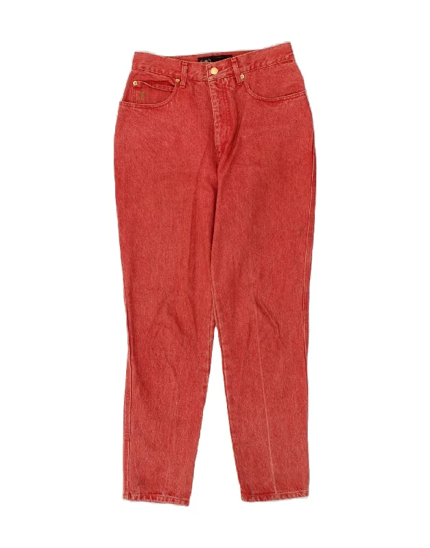 ROCCOBAROCCO Womens High Waist Jeans W31 L29  Red Cotton Elegant Bootcut Fit Jeans