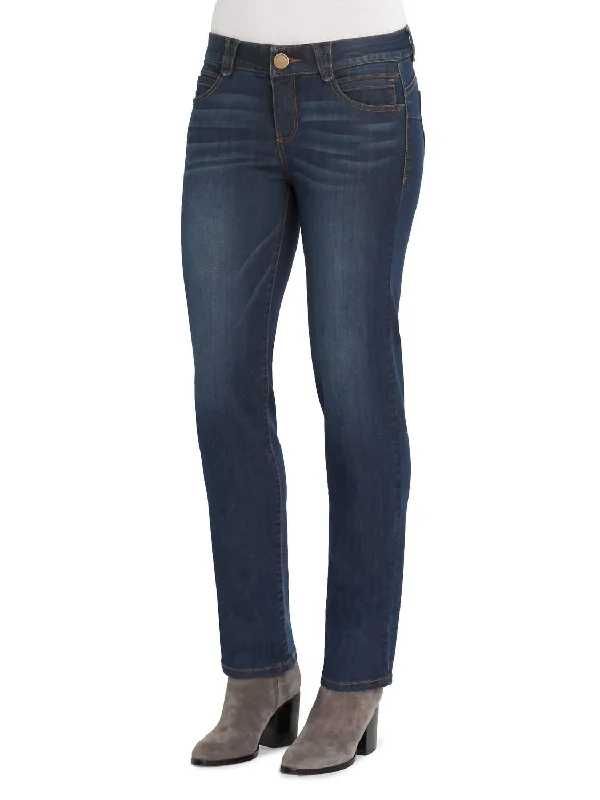 Ab'solution Straight Leg Jeans In Classic Indigo Stylish High-Waist Skinny Denim