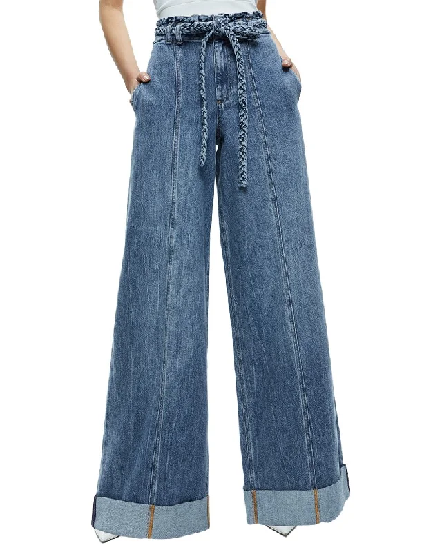 alice + olivia Harriet High-Rise Wide Leg Paperbag Jean Trendy Plus Size Jeans
