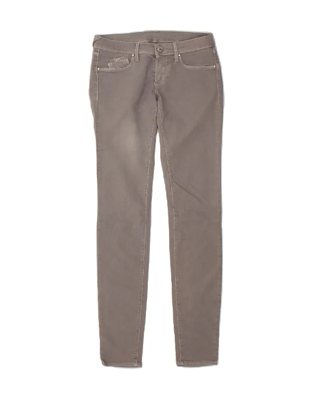 GAS Womens Slim Jeans W27 L32 Grey Cotton Comfortable Distressed Straight-Leg Jeans