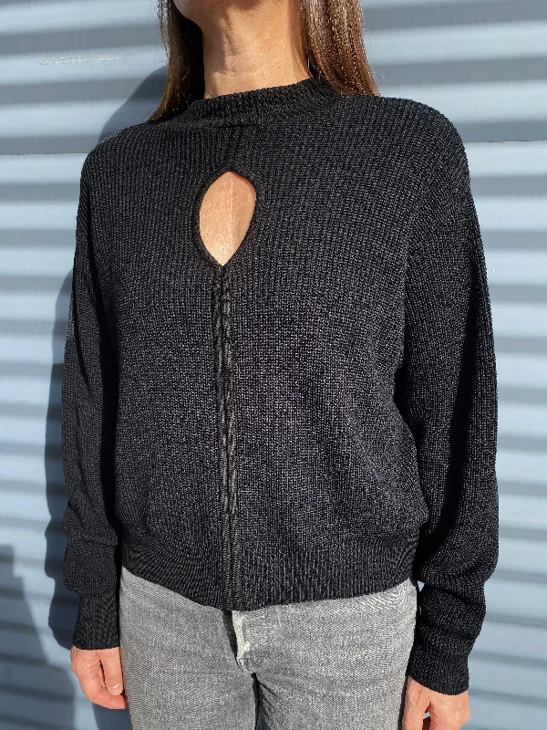 Keyhole Knit Jumper Wool Sweater Cotton Sweater Cashmere Sweater
